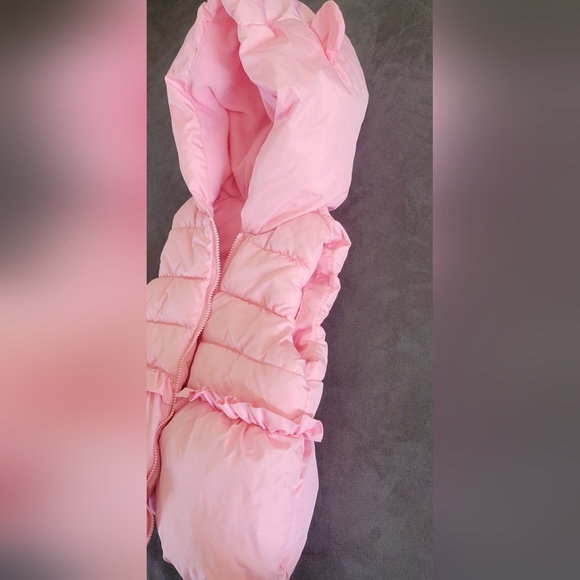 Girls 3T Gymboree Pink Puff Jacket Hooded Vest - Picture 3 of 8